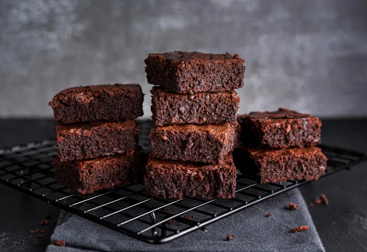 Moist chewy chocolate brownies