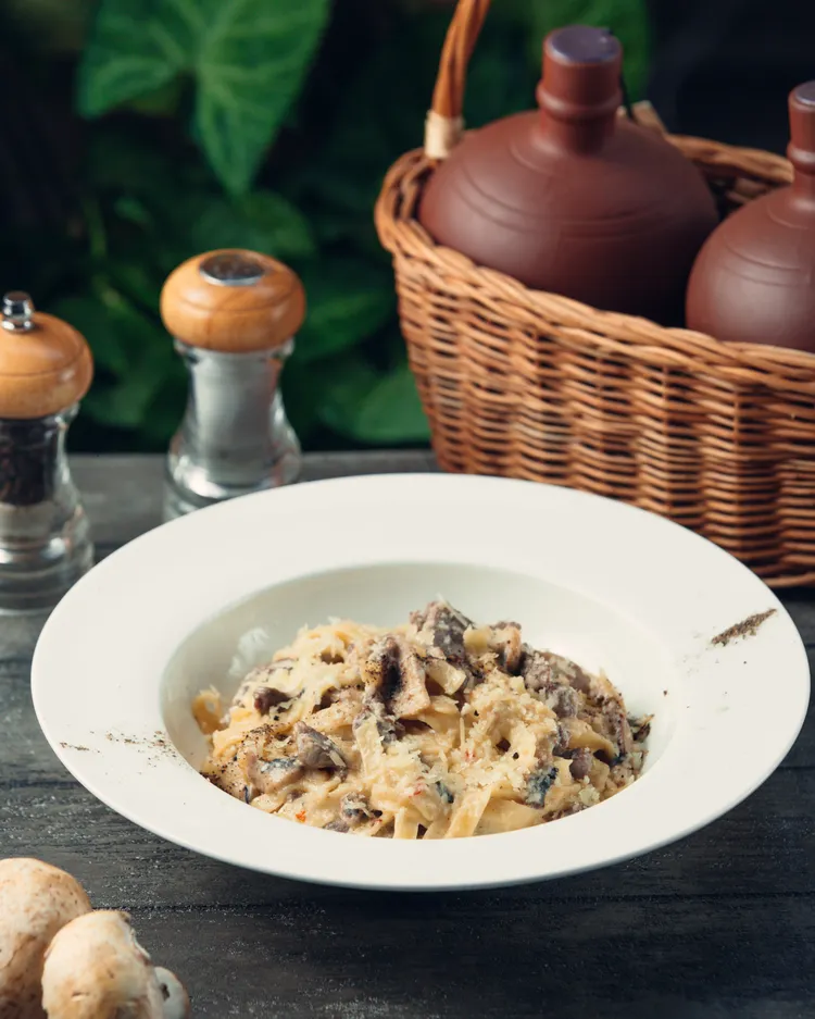 Mushroom and caper pasta