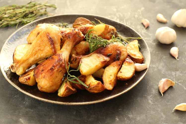 Portuguese-style roast chicken pieces