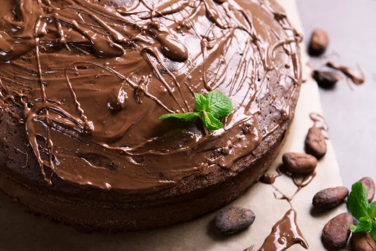 Triple-chocolate poke cake