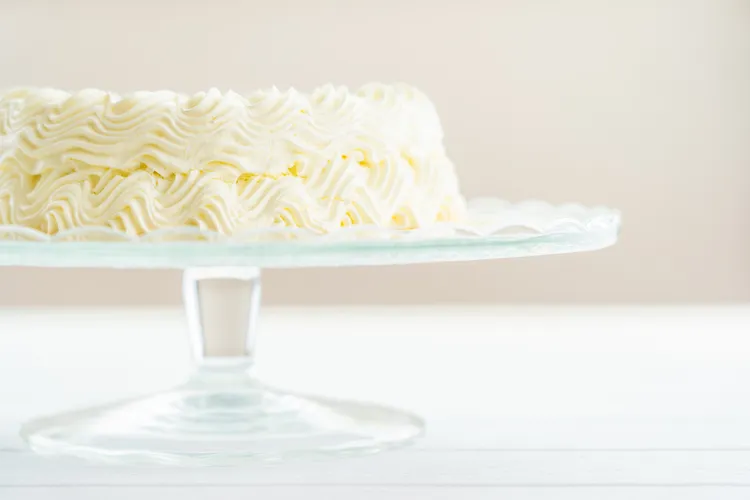 White chocolate cake with buttercream icing