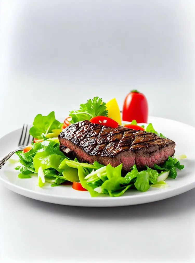 Bbq steaks with spring peanut salad