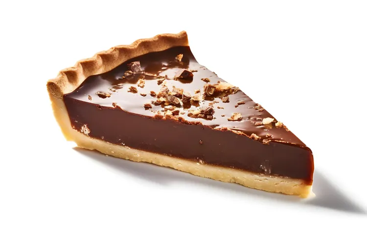 Bitter chocolate tart with irish cream