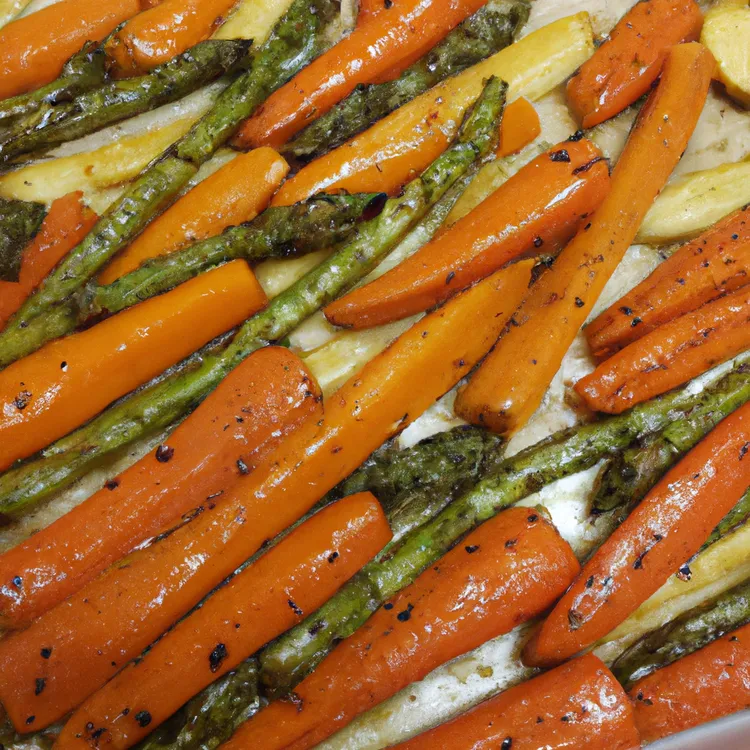 Carrot and asparagus with pistachio butter
