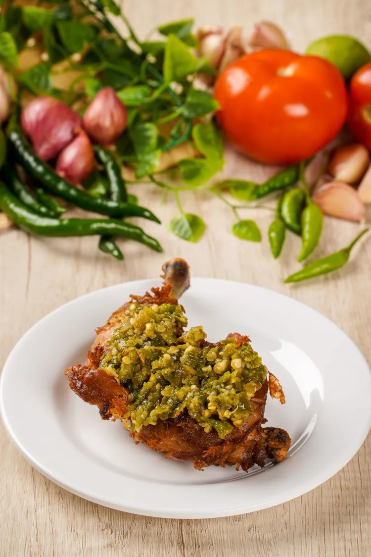 Chermoula chicken on braised lentils