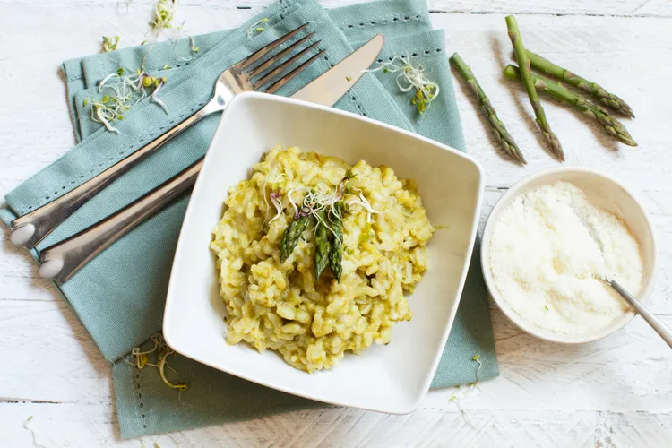 Chicken and asparagus risotto