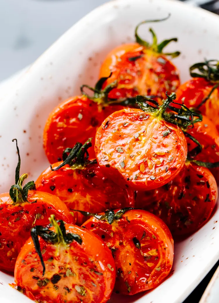 Drunken heirloom tomatoes with herb salt