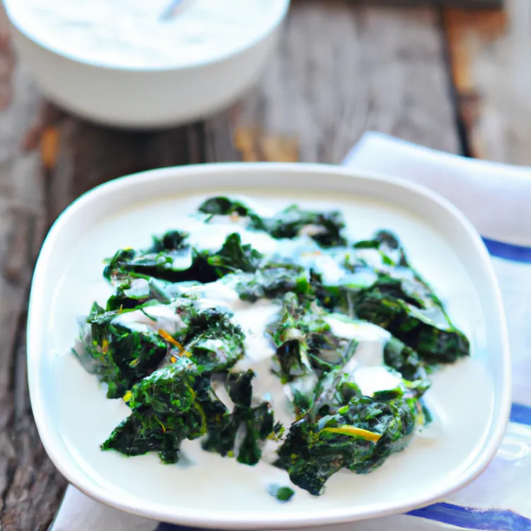 Fried spinach with yoghurt (borani esfanaaj)