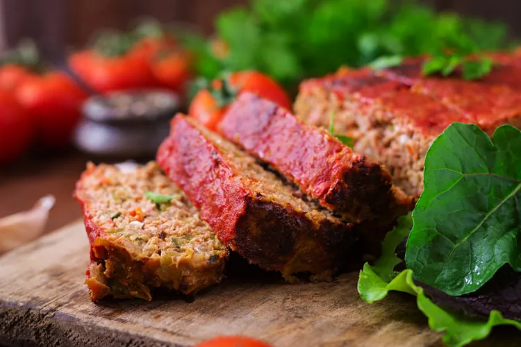 Mixed herb and sweet potato meatloaf