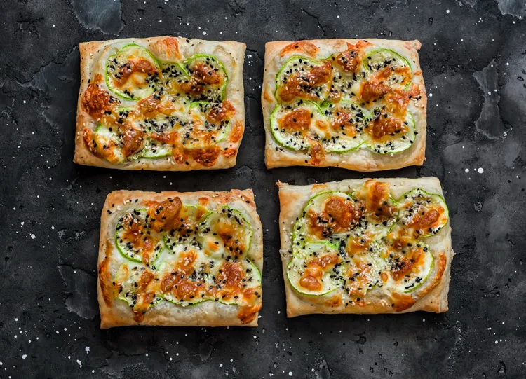 Persian feta, zucchini & mint tarts