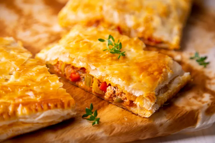 Beef and cheddar pastries