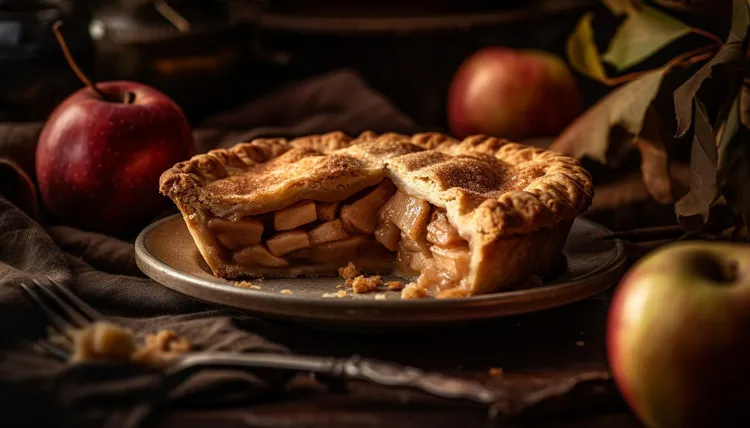 Cheat's apple pie with golden syrup