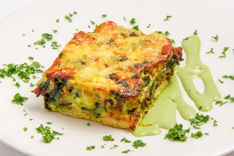 Mixed vegetable frittata with onion relish