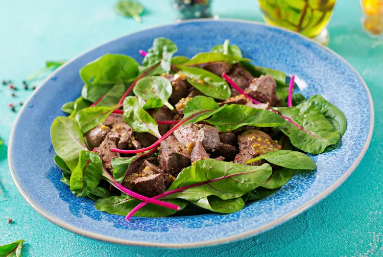 Pork, pecan and spinach salad