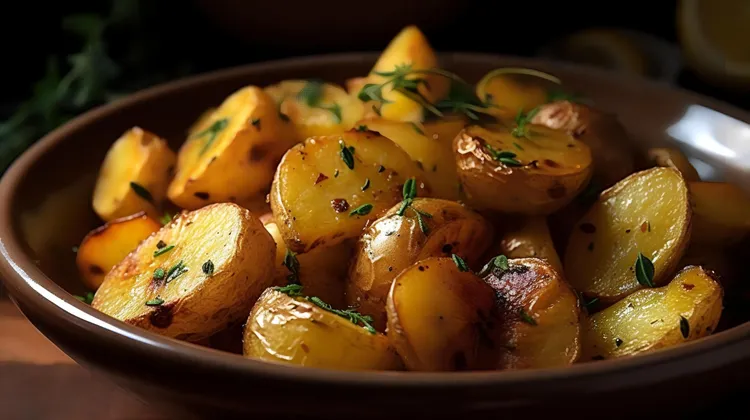 Potatoes with lemon thyme salt