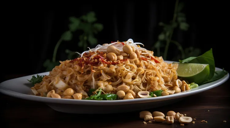 Rice noodles with chicken & peanuts