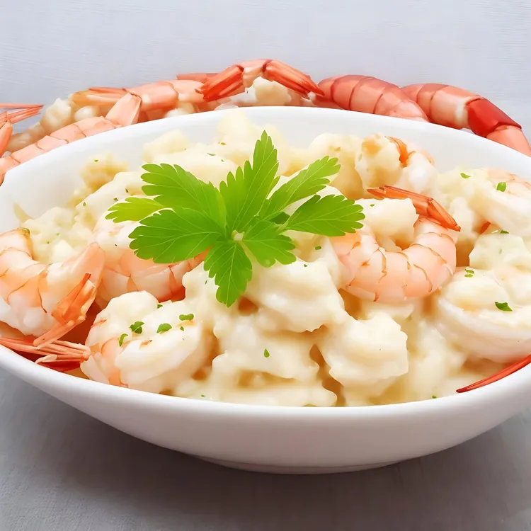Shrimps with bacon and herb mayonnaise