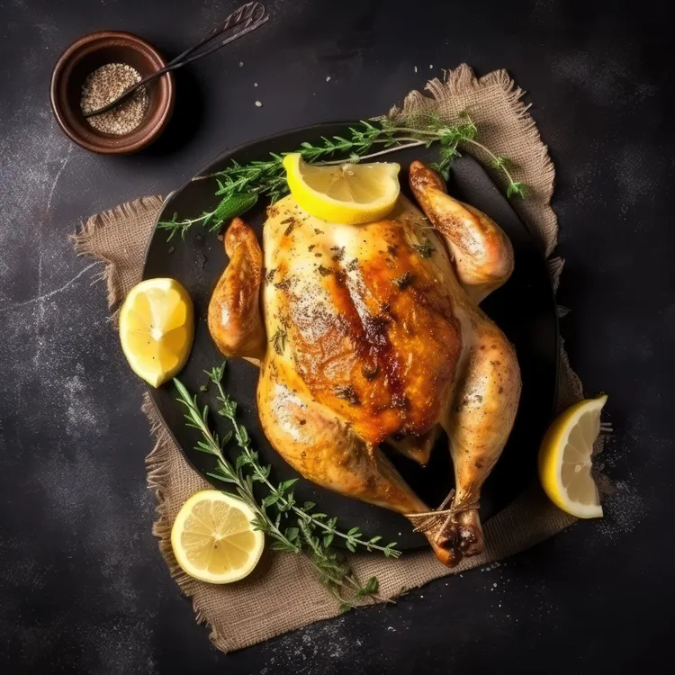 Slow-roasted lemon and paprika chicken