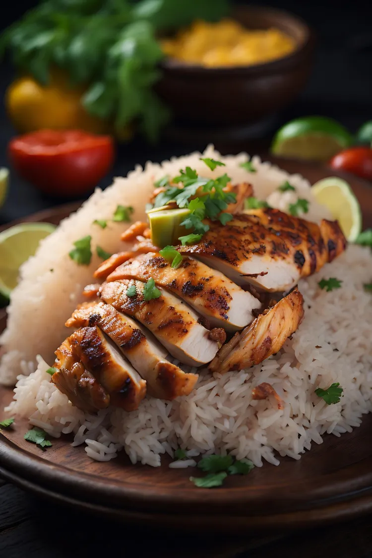 Soy and garlic chicken with fragrant jasmine rice