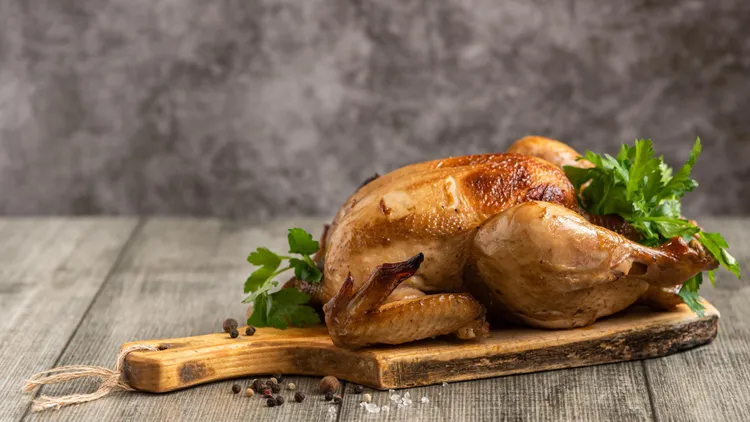 Spiced honey-glazed roast chicken