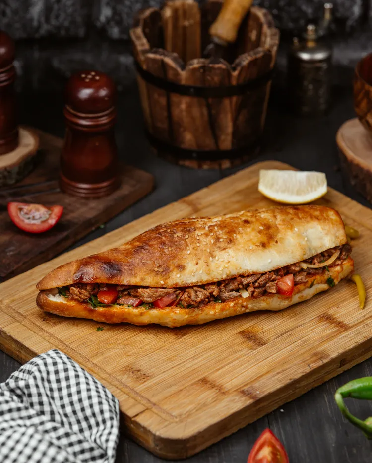 Spicy barbecued lamb pockets with carrot salad
