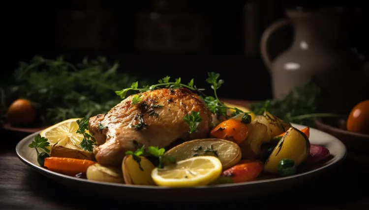 Super-easy roast chicken and vegetables