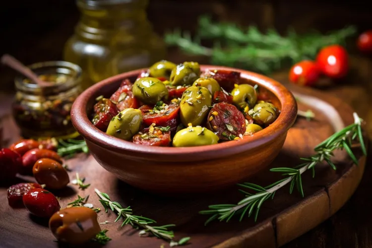 Tomato, green olive, caper and pine nut salsa