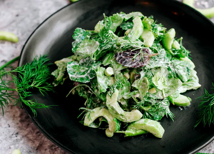 Broccoli salad with green goddess dressing