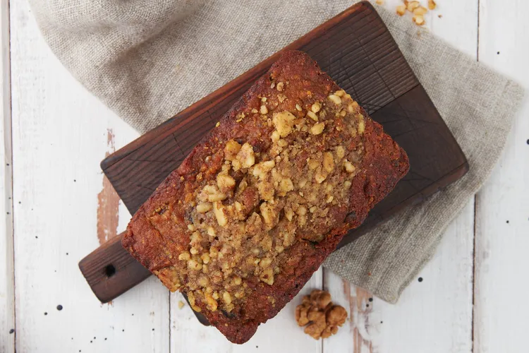 Caramel and walnut scroll loaf