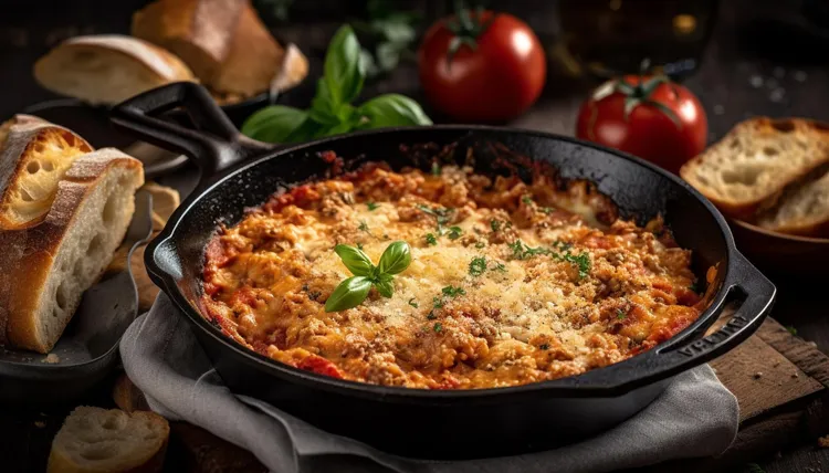 Cheesy tomato rice bake with mince