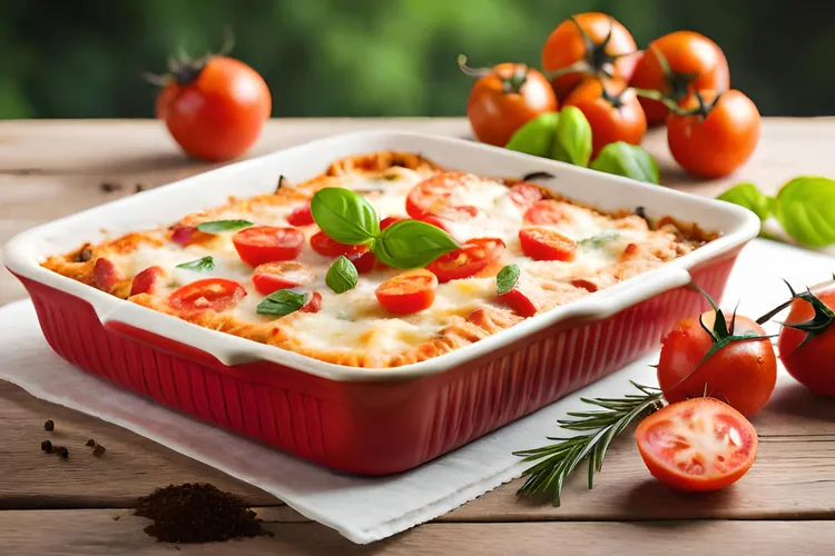 Feta, vegetable and rice bake