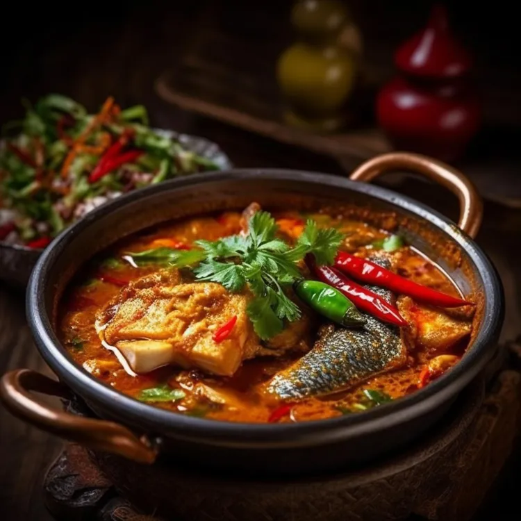 Tomato and chilli fish stew