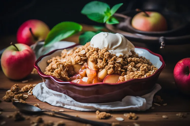 Bircher muesli with apple, apricots and almonds