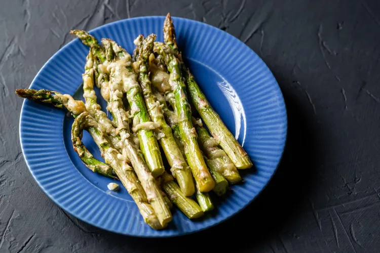 Chargrilled asparagus with mustard vinaigrette