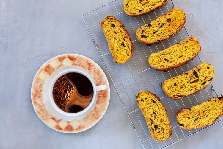 Chocolate and apricot biscotti