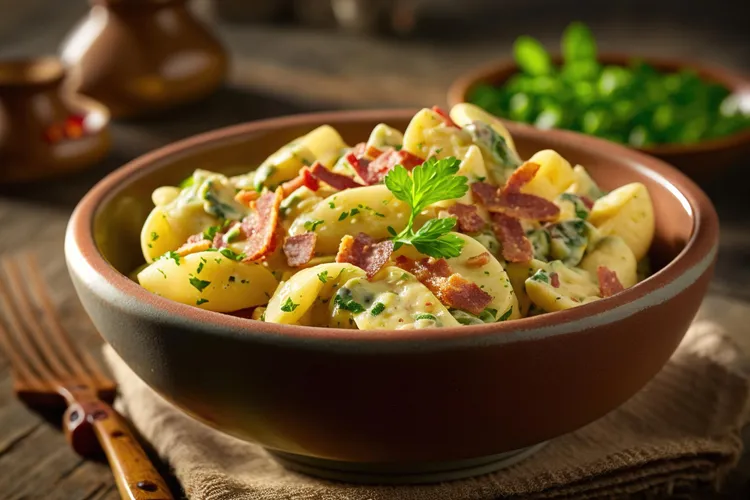 Potato and prosciutto salad with aioli