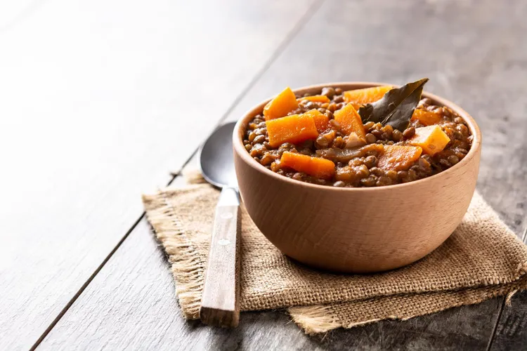 Red lentil dahl with sweet potato