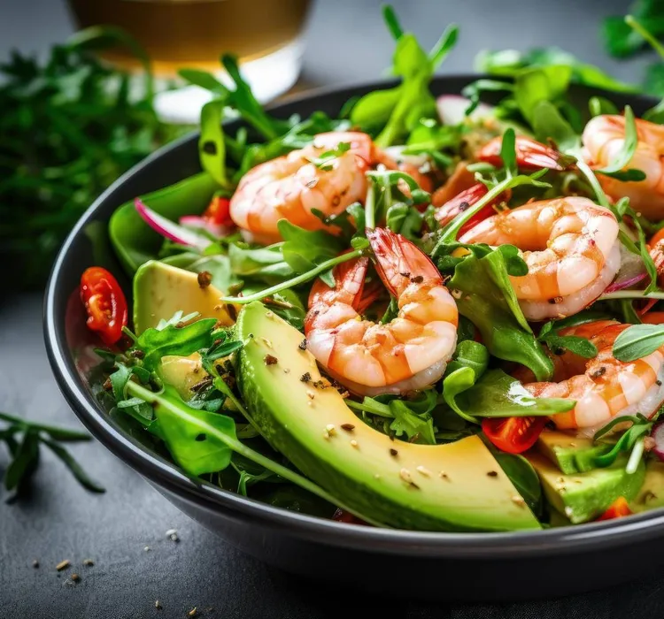 Shrimp, rocket & avocado salad