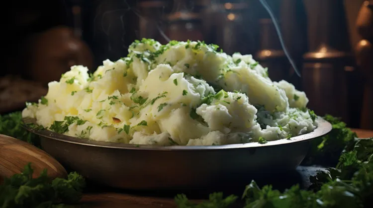 Smashed potato and herb salad