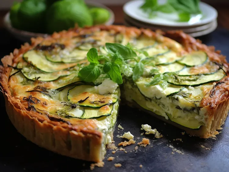 Zucchini hazelnut tart