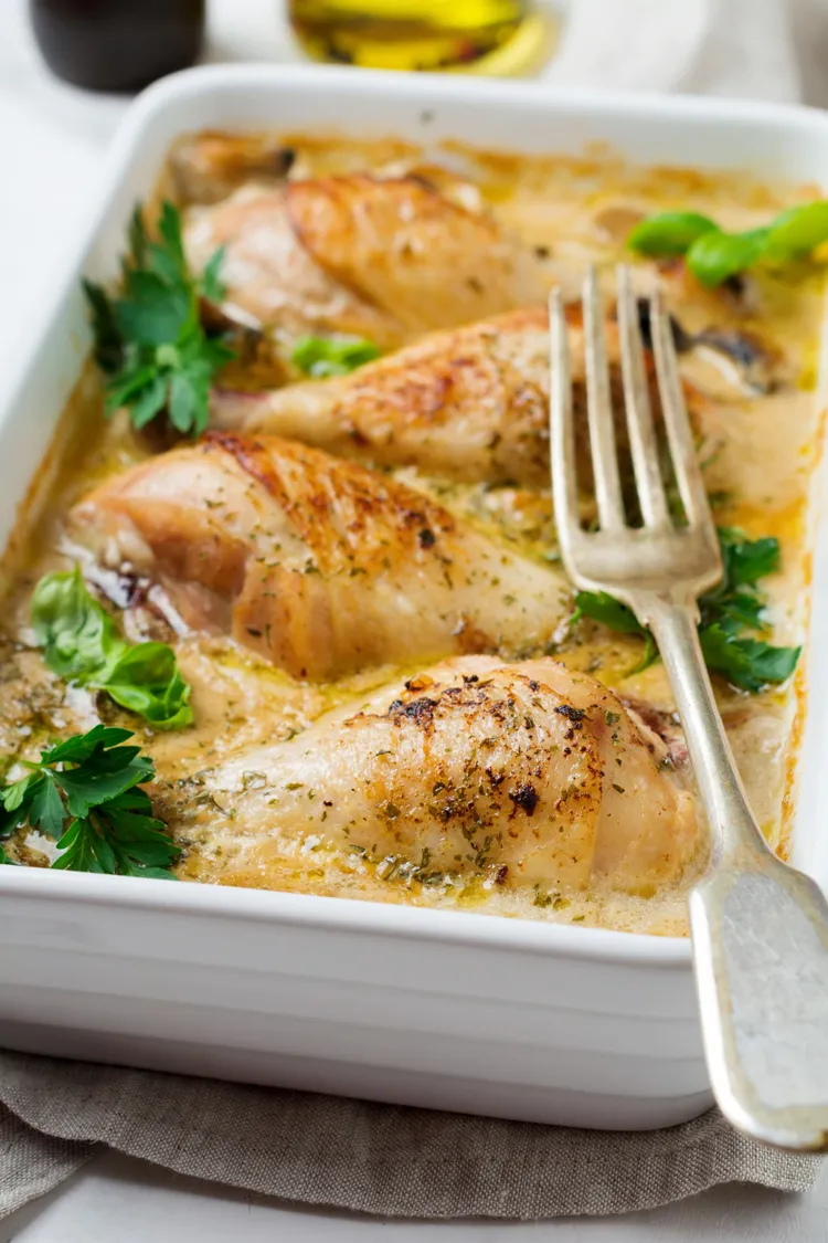 Creamy mustard chicken with garlic mash