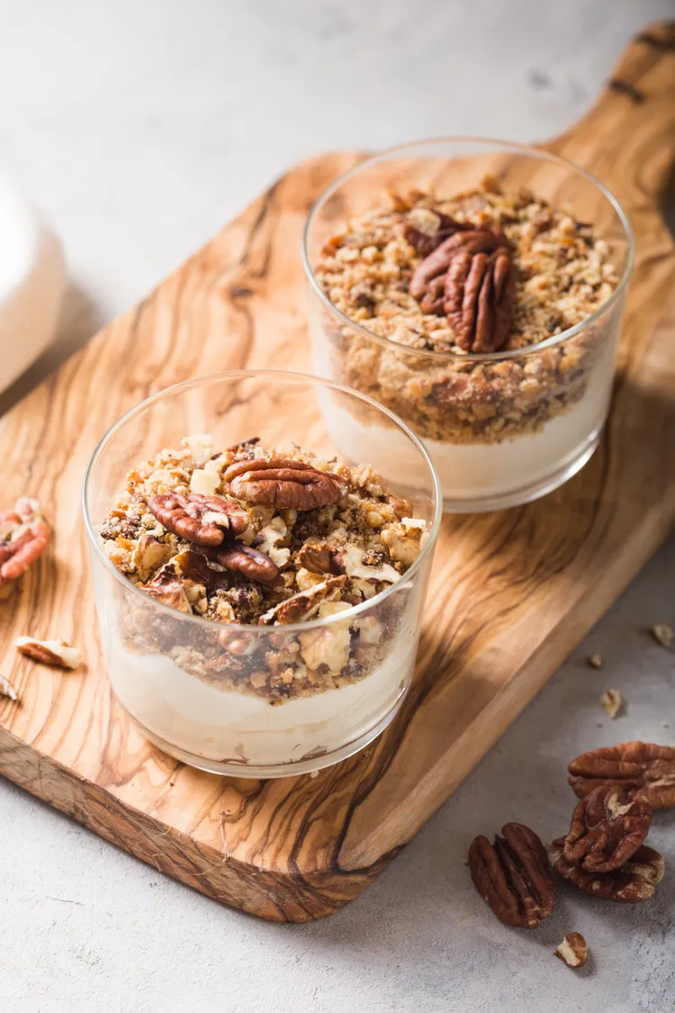 Dairy-free custard freeze with maple pecans