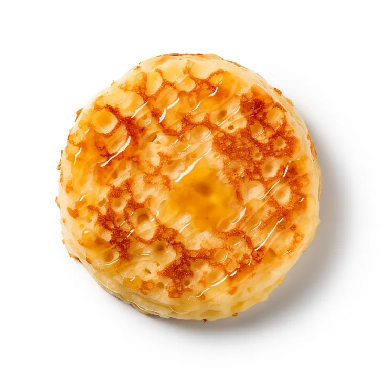 Giant golden syrup crumpets