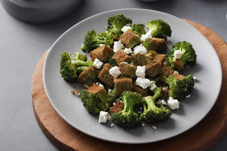 Broccoli with crunchy garlic sourdough crumbs
