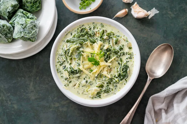 Creamed english spinach