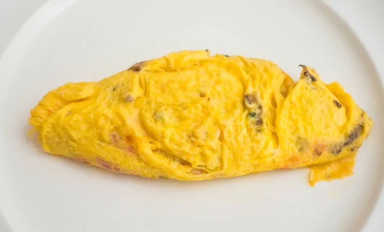Feta, parmesan and chive omelette