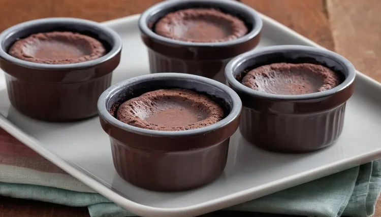 Individual self-saucing chocolate puddings