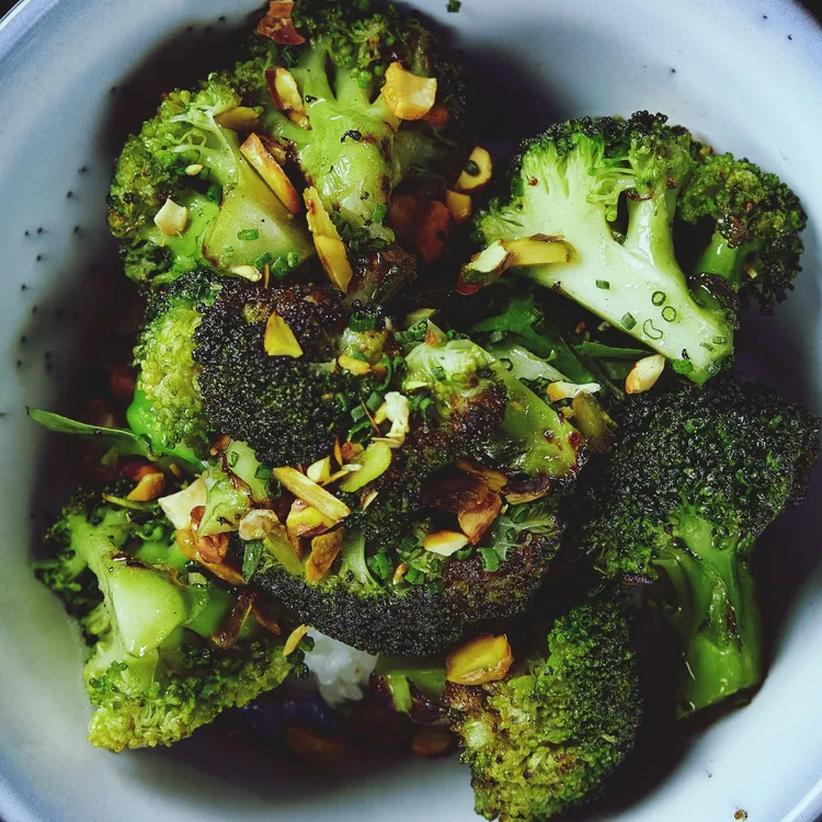 Roasted broccoli with lemon vinaigrette