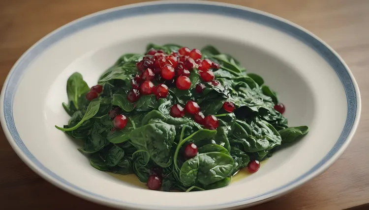 Creamed spinach with currants