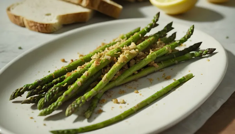 Crumbed asparagus